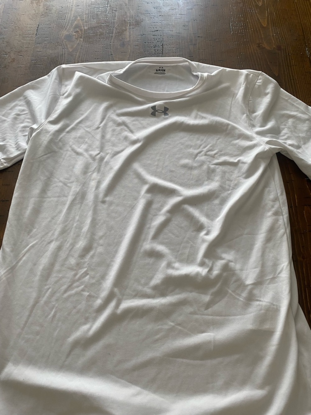 Under Armour White Performance Tee with Gray Logo